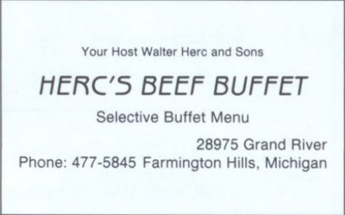Hercs Beef Buffet - Vintage High School Yearbook Ad (newer photo)